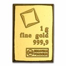 1 gram Gold Bar - Valcambi 1 gram Gold Bar - Valcambi